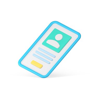 Akıllı telefon kişisel kullanıcı arayüzü cep telefonu ekranı izometrik 3d ikon gerçekçi vektör illüstrasyonu. Onaylama uygulamasında telefon imzası İnternet profili parola sayfası web girişi