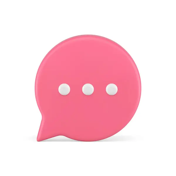 Мышление Мыльный Пузырь Речи Сообщения Социальных Медиа Розовый Значок Реалистичной — стоковый вектор