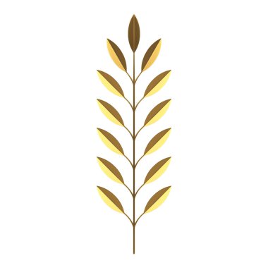 Tropikal eğreltiotu altın ağacı dalında kök ve yapraksal kompozisyon 3d ikon gerçekçi vektör illüstrasyonu. Güzellik tasarımı için egzotik yapraklar bitki primi metalik dekoratif element