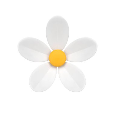 Papatya tomurcuğu doğal çiçek yaz ekolojisi. Çiçeksel bitki 3d ikonu gerçekçi vektör illüstrasyonu. Bitkisel bitki buketi. Yapraklı organik, zarif dekoratif element.