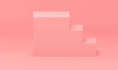 3d merdiven podyumu yapı yapı ödüllü arena tırmanışı geometrik platform gerçekçi vektör illüstrasyonu. Merdiven temeli hırsları temel temeli kazandı.