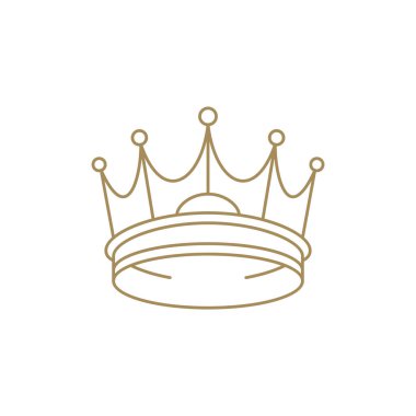 Minimalist premium monarşi kraliyet mücevher kraliçesi aksesuar moda dekoratif tasarım çizgisi resim tasarımı. Tek renkli kraliyet hanedanlığı tacı zarif kraliyet metalik hazinesi.