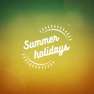 Yaz tatili etiketi ya da rozet tipografisi slogan tasarımı poster ya da tebrik kartı çizimi için. Güneş sembolü.