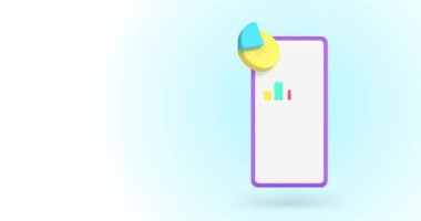 İş analizi grafiksel çalışma grafiği istatistik grafiği akıllı telefon uygulaması 3D simge animasyonu. Kurumsal verimlilik verimlilik analizi çalışma süreci sonuç yönetimi optimizasyonu