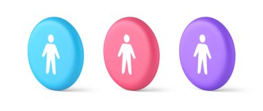 İnsanlar kullanıcı düğmesi tanımlanamayan kişi insan vücudu web uygulaması 3D gerçekçi mavi pembe ve mor simgeler. Çalışan Avatar Personeli Özel Bilgi Kimliği