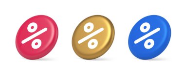 Matematiksel hesaplama finansal iş yatırımları 3D gerçekçi pembe mavi ikonlar. Matematik indirimi indirimi ticari bilgi klavye panel amblemi