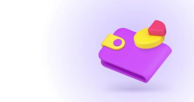 Bütçe dengesi planlama, mali muhasebe cüzdan grafiği 3D ikon animasyon döngüsünü analiz ediyor. İş parası giderleri maaş kazanç kontrol kontrol kontrol kontrol kontrol kontrol kontrol kontrol kontrol kontrol kontrol kontrol yönetim optimizasyonu