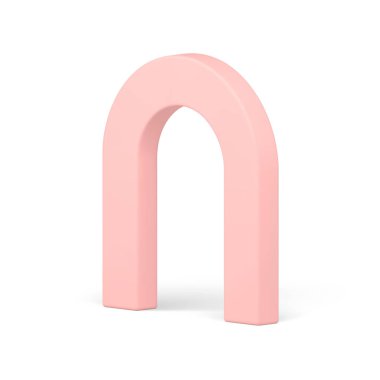 Archway dekoratif pembe eğimli çerçeve minimalist premium pencere eşölçülü gerçekçi vektör çizimi. 3d sınır çizgisi soyut yaratıcı temel metalik temel yapı dekorasyonu elementi