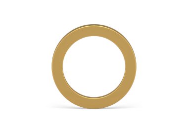Altın geniş halka çerçeve çerçeve metalik premium minimalist tasarım sunum için gerçekçi vektör illüstrasyonu. Yuvarlak sınır kenarı temel temeli geometrik dekor 3d element matematik figürü