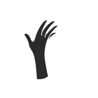 Sihirli kadın el hareketi ve parmak siluet vektör çizimi. Duvar resmi poster şablonu için Boho tarzı çizim. Gizemli konsept tasarımı.