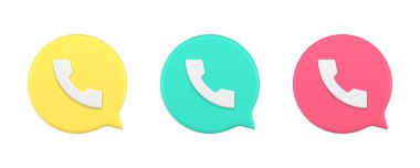 Telefon konuşma balonu hızlı ipuçları web iletişim uygulaması 3d simgesi gerçekçi vektör illüstrasyonu. Telefon uzaktan bağlantı danışmanlık yardım hattı yardım hattı internet kartı