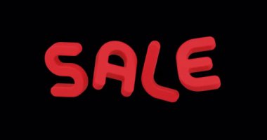 Alfa kanallı pembe pazarlama fontu satışı yaratıcı mesaj dekoratif 3D ikon animasyon döngüsü. Black Friday özel promosyon metni zarif bir reklam.