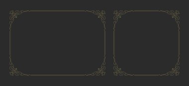 Dekoratif klasik süs çerçeve tasarım elementi. Sertifika veya düğün davetiyesi kartındaki metin dekorasyonu için süslü kenarlığı zenginleştirir.