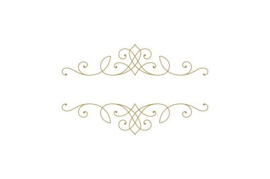 Vintage süsleme metni ayırıcı filigran kaligrafik vektör çizimi. Metin dekorasyonu için klasik geliştirme ayırıcısı. Sertifika diploması veya düğün davetiyesi için dekoratif tasarım ögesi