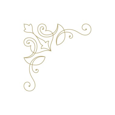 Dekoratif klasik süs çerçeve köşe tasarım elementi. Sertifika veya düğün davetiyesi kartındaki metin dekorasyonu için süslü kenarlığı zenginleştirir.