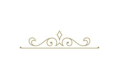 Vintage süsleme metni ayırıcı filigran kaligrafik vektör çizimi. Metin dekorasyonu için klasik geliştirme ayırıcısı. Sertifika diploması veya düğün davetiyesi için dekoratif tasarım ögesi