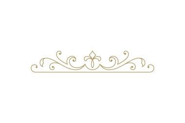 Vintage süsleme metni ayırıcı filigran kaligrafik vektör çizimi. Metin dekorasyonu için klasik geliştirme ayırıcısı. Sertifika diploması veya düğün davetiyesi için dekoratif tasarım ögesi