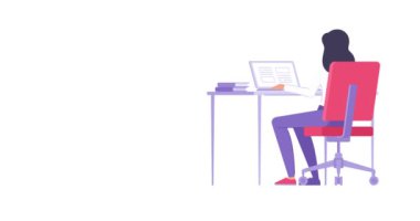 Arkaya bakan kız öğrenci internetten uzaktan eğitim alıyor. Masa başı dizüstü bilgisayarında düz çizgi roman yığını var. Uzaktan tarama yapan serbest çalışan kadın bilgisayar sitesi izole edildi