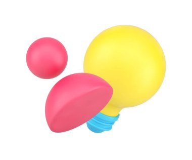 Liderlik işi, yenilikçilik üzerine beyin fırtınası yaratıcı fikir ampul gerçekçi 3D ikon vektör illüstrasyonunu aydınlattı. Fırsat keşfi üretkenlik kişisel yönetim projesi geliştirmesi