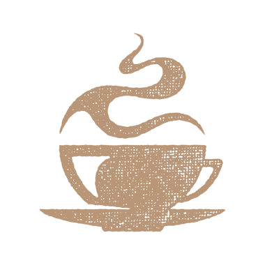 Bir fincan aromatik kahve. El sürgüsü çizilmiş.