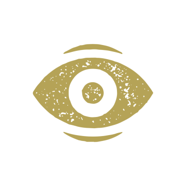 Antika göz minimalist logo dekoratif grunge doku çizimi. El çizimi basit logot tipi optik görüş tefekkür mistik amblemi. Güzellik salonu makyaj malzemesi.