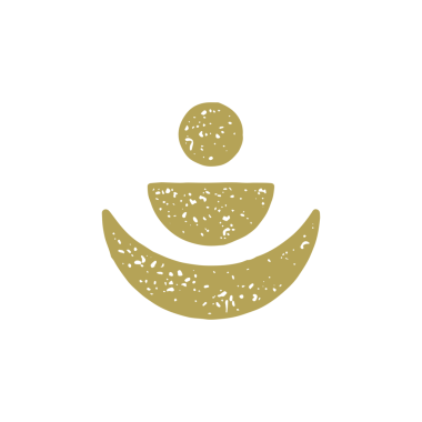 Yarım ay ve insan simgesi minimalist dekoratif grunge desen resimli soyut esrarengiz tılsım. Evrenin sihirli el çizimi logosu güç dengesi, ahenk, evren