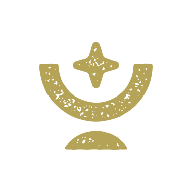 Parlayan yıldız seremonisi teknesi dekoratif grunge desen resimli esrarengiz altın soyut kadeh. Efsanevi vazo estetik bohem armoni dengesi sembolü