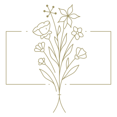 Dikdörtgen çerçeve çizgisi sanat tasarım elementinde çiçek