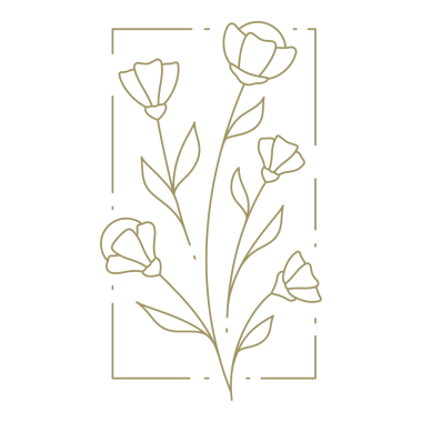 Dikdörtgen çerçeve çizgisi sanat tasarım elementinde çiçek