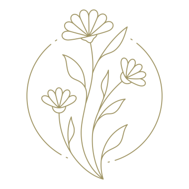 Çember çerçeve çizgisi tasarım elementinde çiçek