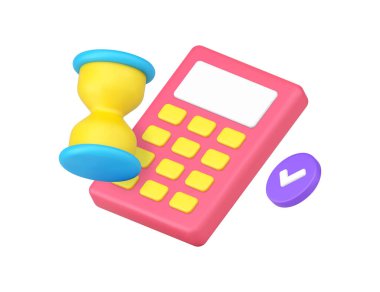 Son teslim tarihi iş saati hesaplama vergisi ödeme hesaplama yıllık rapor 3d gerçekçi vektör illüstrasyonu. Finansal bütçe denetimi yatırım depozito denetimi dönüş planı