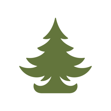 Noel ağacının yeşil silueti. El çizimi, klasik resim.