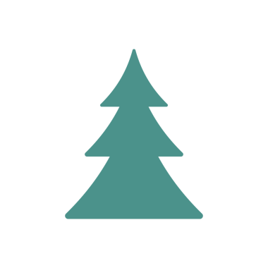 Noel ağacının yeşil silueti. El çizimi, klasik resim.