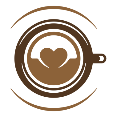 Ambalaj ve menü tasarımı veya etiket dekorasyonu için köpüklü üst görünüm siluet simgesi üzerinde kalp sembolü olan kapuçino bardağı