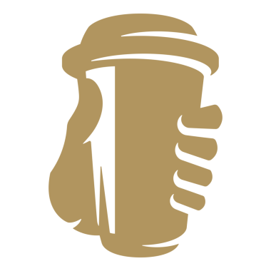 Paketleme ve menü tasarımı veya etiket dekorasyonu için el ele kağıt bardak el çizimi kaydırma simgesi.