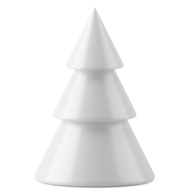 Beyaz üçlü koni yeni yıl ağacı. Noel 'in tek renkli iç mimari minimalizmi. Kış tatilleri için geometrik tasarım. Parlak hediye dekorasyonu değerli metaller yaptı. 3d illüstrasyon