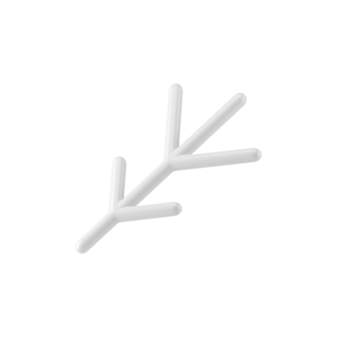 Üç boyutlu stilize noel dalları. Kış tatili için beyaz minimalist dekor. Modern yeni yıl tasarımlı gerçekçi soyut çam ağacı. Neşeli partiler için dekoratif süs.