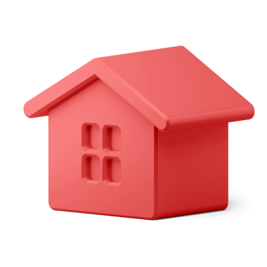 Kırmızı Noel soyut evi. Minimalist iç unsurları kutluyoruz. Yaratıcı element yeni yıl ve parlak anahtarlık. Geleneksel sembol tasarımı eğlenceli hediyeler. 3d illüstrasyon