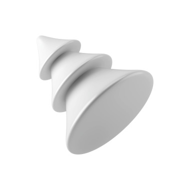 Düşen minimalist mi? Noel ağacı. Geometrik dizaynlı geleneksel beyaz koni. Parlak eğimli değerli metalden yapılmış dekoratif kutlama piramidi. 3d illüstrasyon