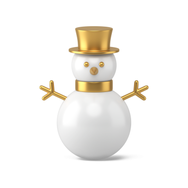 Altın şapkalı, kardan adam. Noel bardağı beyaz ve altın renkli biblo. Kış içleri için yaratıcı dekorasyon. Tatil arifesinde hediye. gerçekçi resimleme