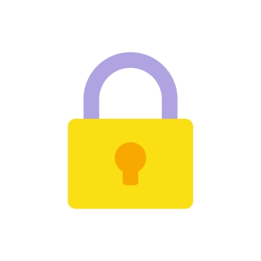 Sarı kapalı kilit ve anahtar deliği ve kişisel bilgiler düz illüstrasyonu korur. Özel güvenlik için klasik asma kilit güçlü engellenmiş bir sırdır. Giriş korumaları kilitlendi.