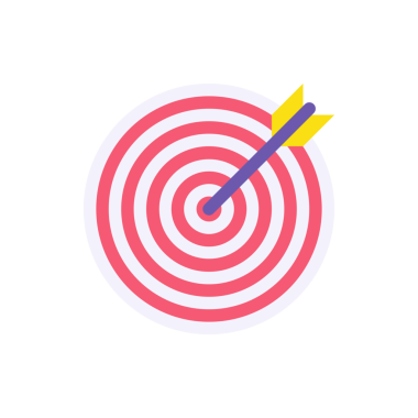 Kırmızı çizgili daire hedefe nişan al. Hedefte ok düz çizim var. Başarılı bir başarı hedefi beyaz üzerine izole edilmiş pazarlama stratejisi başlatmak. Merkezde iş yönetimi çatışması