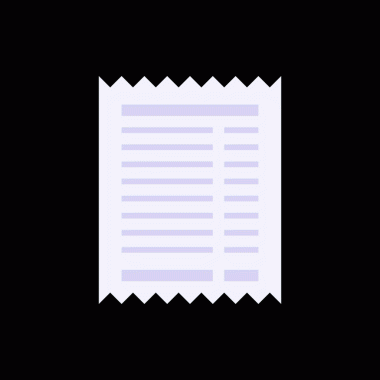 Düzensiz uçlu ve düz metin illüstrasyonlu basit kağıt fatura. Gazete boş veya günlük haber belgesi beyaza izole edilmiş. Malları satın almak için tamamlanmış ödeme makbuzu