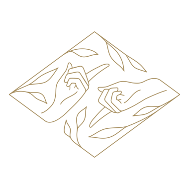 İnsan eli, doğal dalları işaret ediyor. Botanik yapraklar kare kare çerçeve çizgisi ikonu çizimi. Avuç içi işaret parmağı zarif organik cilt bakımı minimalist amblem dekoratif tasarım izole