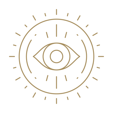 Işınlar ve tüm gören göz mitolojisi optik görüş uzmanlığı çizgisi sanat ikonu çizimi ile esrarengiz parlak güneş. Okültizm sihirli doğa organik yaşam denge tasarımı