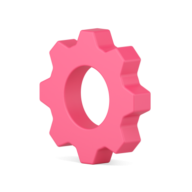 Kırmızı dişli 3d simgesi. Volumetrik endüstri dişlisi. İşgücü verimliliğini artırarak iş akışını optimize etmek. Yeni yaratıcı girişimlerin ekip geliştirme çıktısı. izole resim