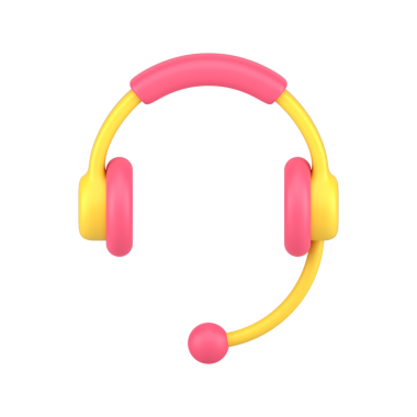 Mikrofon 3D ikonlu kulaklıklar. Kırmızı aksanlı sarı kulaklık. Destek operatörleri ve çağrı merkezleri için ekipman. Çevrimiçi iletişim için Stereo aygıtı. 