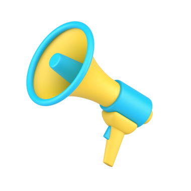 Ses hoparlörü 3D simgesi. Acil duyurular ve terfiler için megafon. Küresel olay alarmı ve pazarlama bilgisi sembolü. Genel ses yayını