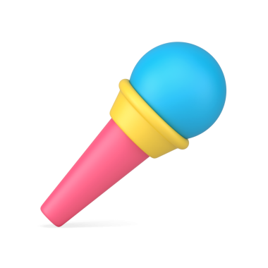 Mikrofon 3D simgesi. Ses yükseltme ve ses kaydı için profesyonel ekipman. Medya ve konserler için özellik. Müzikal performanslarla radyo yayını. 