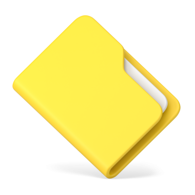 Ofis sarı klasörü ve 3D simgesi. Belgeleri olan kapalı plastik bir dosya. Çalışma verileri özel dizinde depolandı. Sunum için çevrimiçi portföy topladım. İzole edilmiş gerçekçilik 